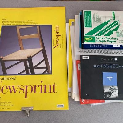 Pallete, Watercolor, Graphing Paper, And Misc Art Paper 