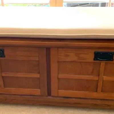 Mission Style Wood Bench/Storage Seat