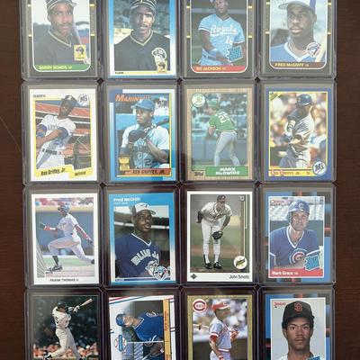 Vintage Hall Of Fame Rookie Baseball Cards. Barry Bonds, Bo Jackson, Ken Griffey Jr., and More