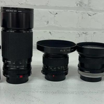 Vintage Canon & Other Lenses W/ Vintage Light Meter