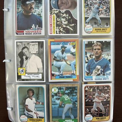 Over 100 Vintage Baseball Cards. Mickey Mantle, George Brett, Reggie Jackson, Rookies, and More