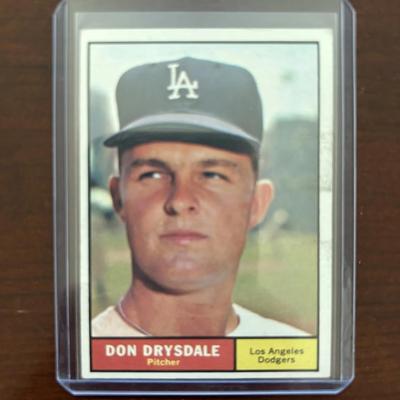1961 Topps Baseball Card. Don Drysdale - Los Angeles Dodgers. Card #260