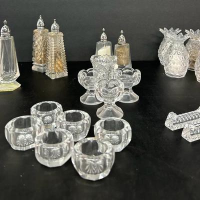 Vintage To Antique Glass Salt Cellars And Shakers, Knife Rests And More 