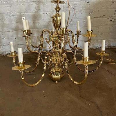 A 12-arm Brass Chandelier 