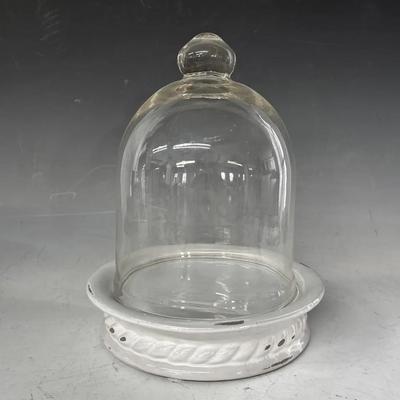White-Glazed Terracotta And Glass Cheese Dome