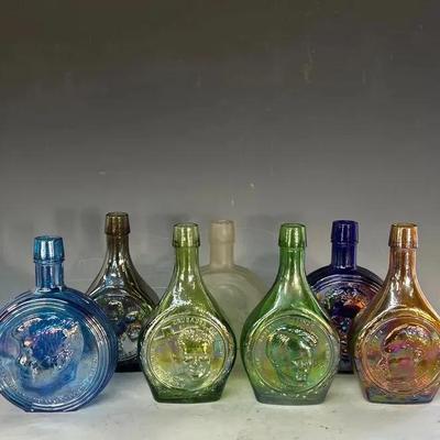 Seven Vintage Wheaton Glass Collectible Bottles 