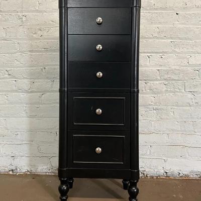Black Finish Wooden Jewelry Armoire 