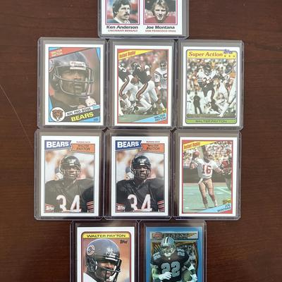 Vintage Football Cards. Walter Payton, Joe Montana, Emmitt Smith Topps Finest, and More