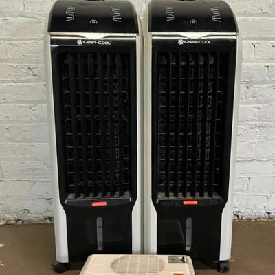 Two Mira-Cool Air Coolers / Heaters With Suncourt Register Booster Fan 