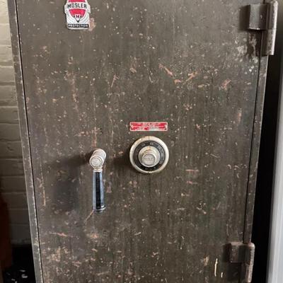 Antique Mosler Rolling Floor Safe With Combination
