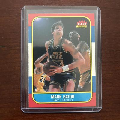 1986 Fleer Basketball Card. Mark Eaton - Utah Jazz. Card #28