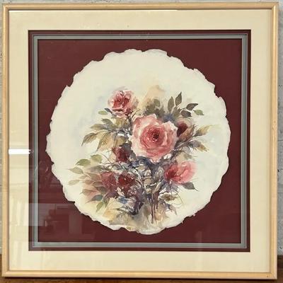 Shirley Ray Watercolor Painting On Handmade Paper Of Roses 