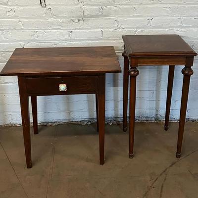 Two Vintage Wooden Side Tables 