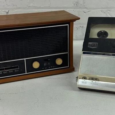 Vintage RCA Radio In Walnut & Vintage Craig Tape Recorder
