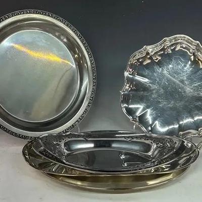 Vintage Silver Plated Serving Trays 