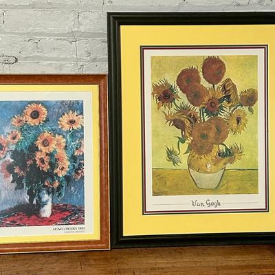 Van Gogh And Monet Sunflower Prints