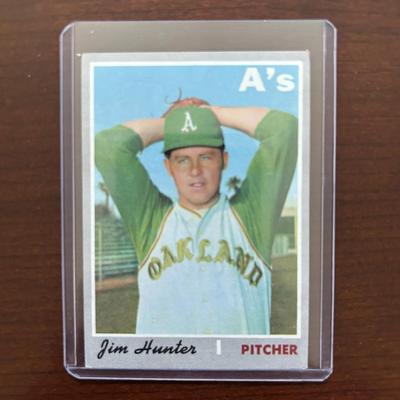 1970 Topps Baseball Card. Jim 'Catfish' Hunter - Oakland Athletics. Card #565