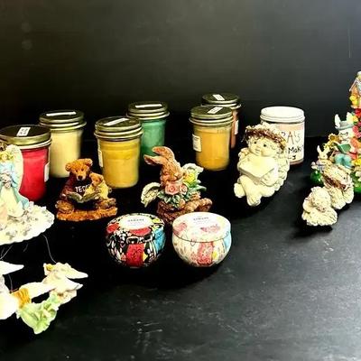 Collectible Resin Figurines, Angel Wind Chimes, Candles And More