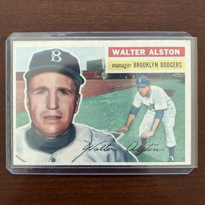 1956 Topps Baseball Card. Walter Alston - Brooklyn Dodgers. Card #8