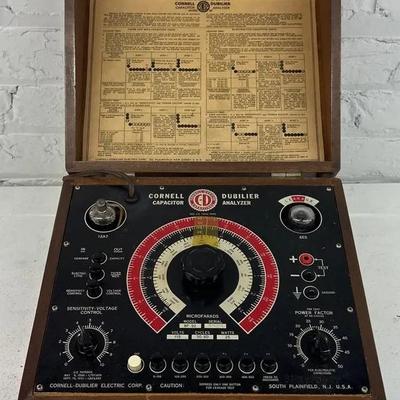 Cornell-Dublier Capacitor Analyzer In Wooden Case