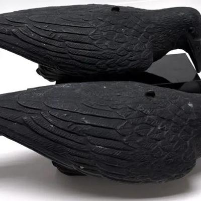 Vintage Paper Mache Crow Decoy