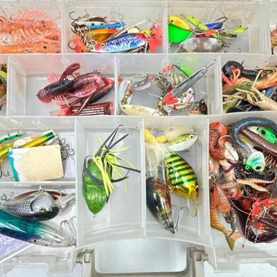 Double-Sided Tackle Box Overflows with Lures