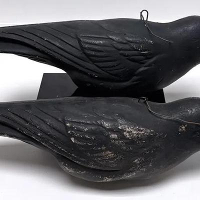 Vintage Balsa Wood Crow Decoys #1