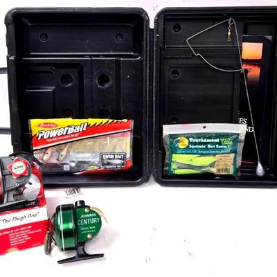 "Holiday" Reel, "Johnson Century" Reel, and Bait