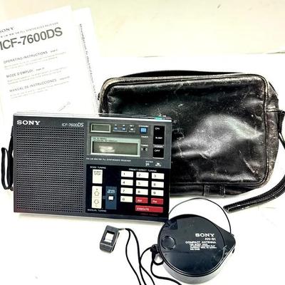 "Sony" ICF-7600DS Shortwave Radio with Case and Manual 