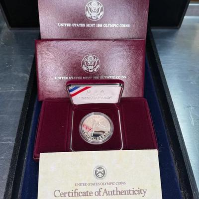 1988s proof silver dollar olympic coin