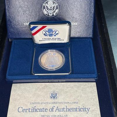1987 us constitution silver dollar