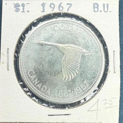 1967 canadian silver dollar flying goose"