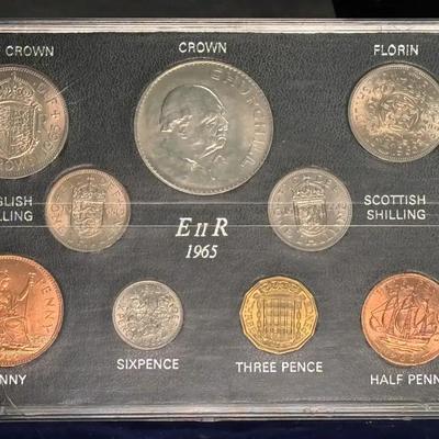 1965 british nine coin set