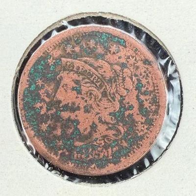 1851 large cent braided hair design