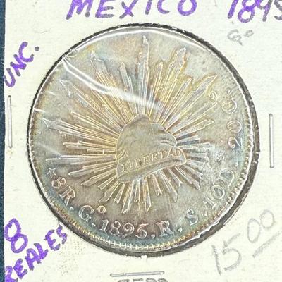 1895 mexican 8 reales silver coin