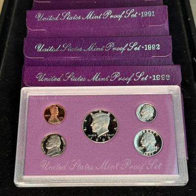 Us proof coin set 1990 1993