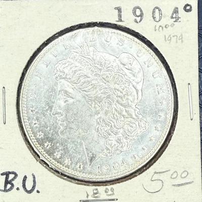1904 o morgan silver dollar