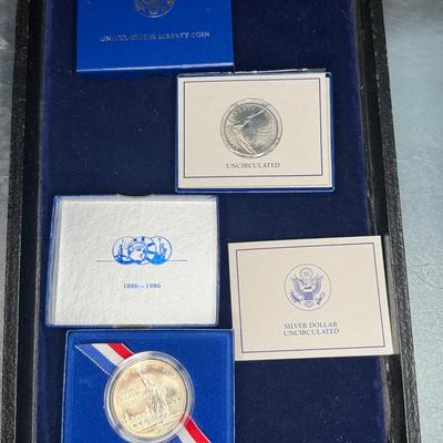 1986 uncirculated silver and half dollar