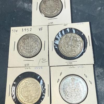 1950s canadian 50c coins