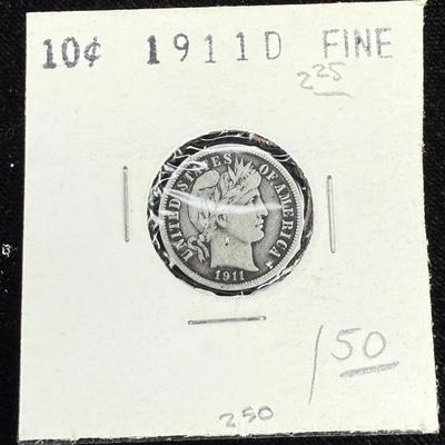 1911 d barber dime