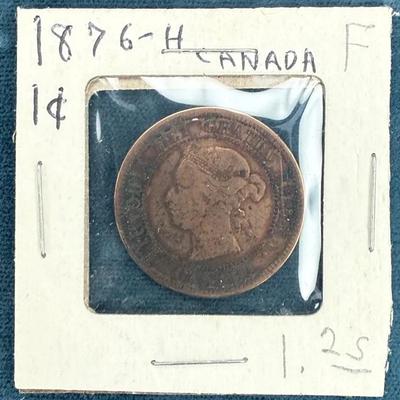 1876 h canada 1 cent coin