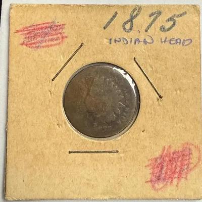1875 indian head cent coin