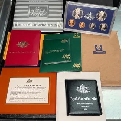 Royal australian mint proof and uncirculated coin sets