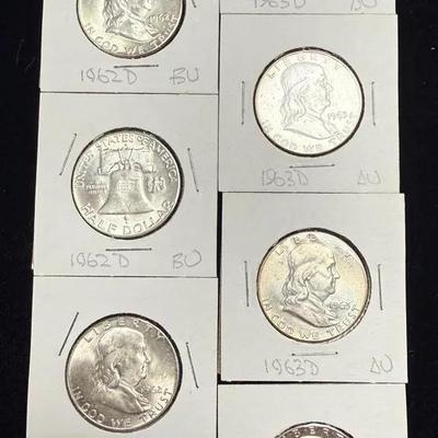 Franklin half dollar coins 1960s