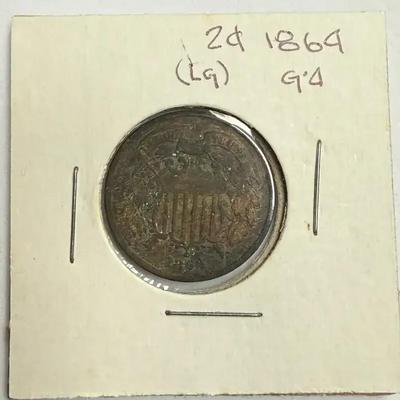 1864 us two cent piece