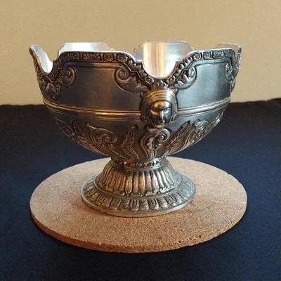 Ornate Footed Centerpiece Bowl - Lion’s Head Masque & Acanthus Leaf Relief