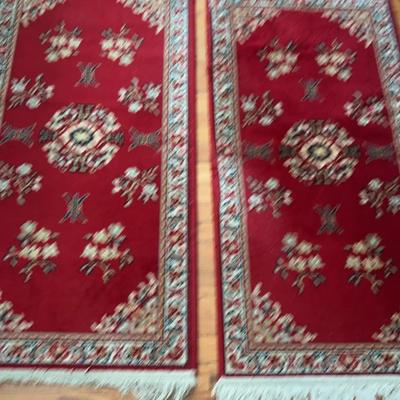 Pair of Vintage Bellestan Worsted Wool Runners – "Chinese Red" 