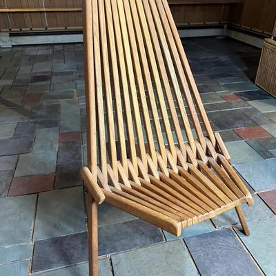 MCM Slatted Folding Chair