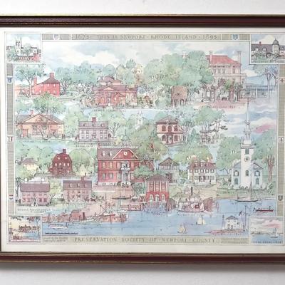 Vintage Newport, RI Historic Properties Print – Preservation Society of Newport County