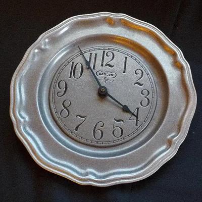 Carson Statesmetal Pewter-Style Wall Clock